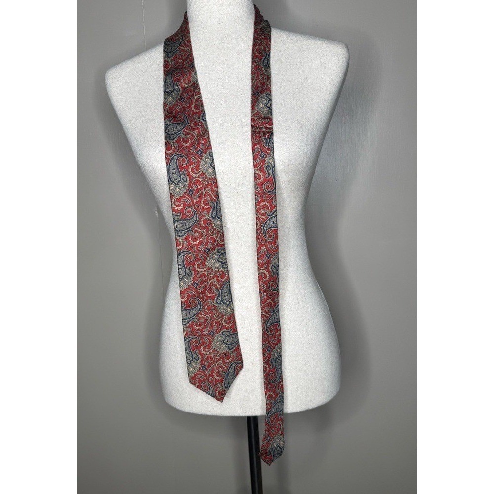 Liberty of London Silk Tie Red Paisley Navy Gold‎ Luxury Mens Necktie